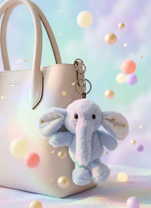 Cute Elephant Furry Keychain