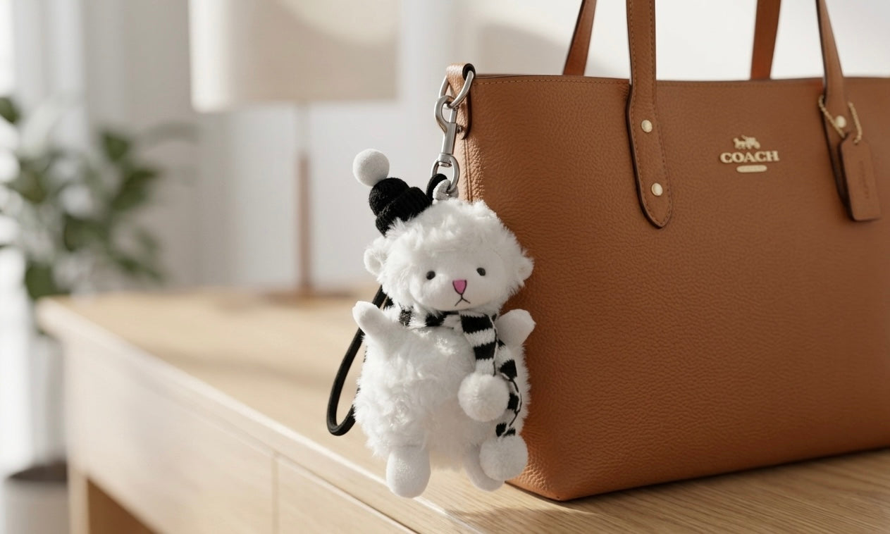 Cute Bear Furry Keychain | Soft Plush Bag Charm