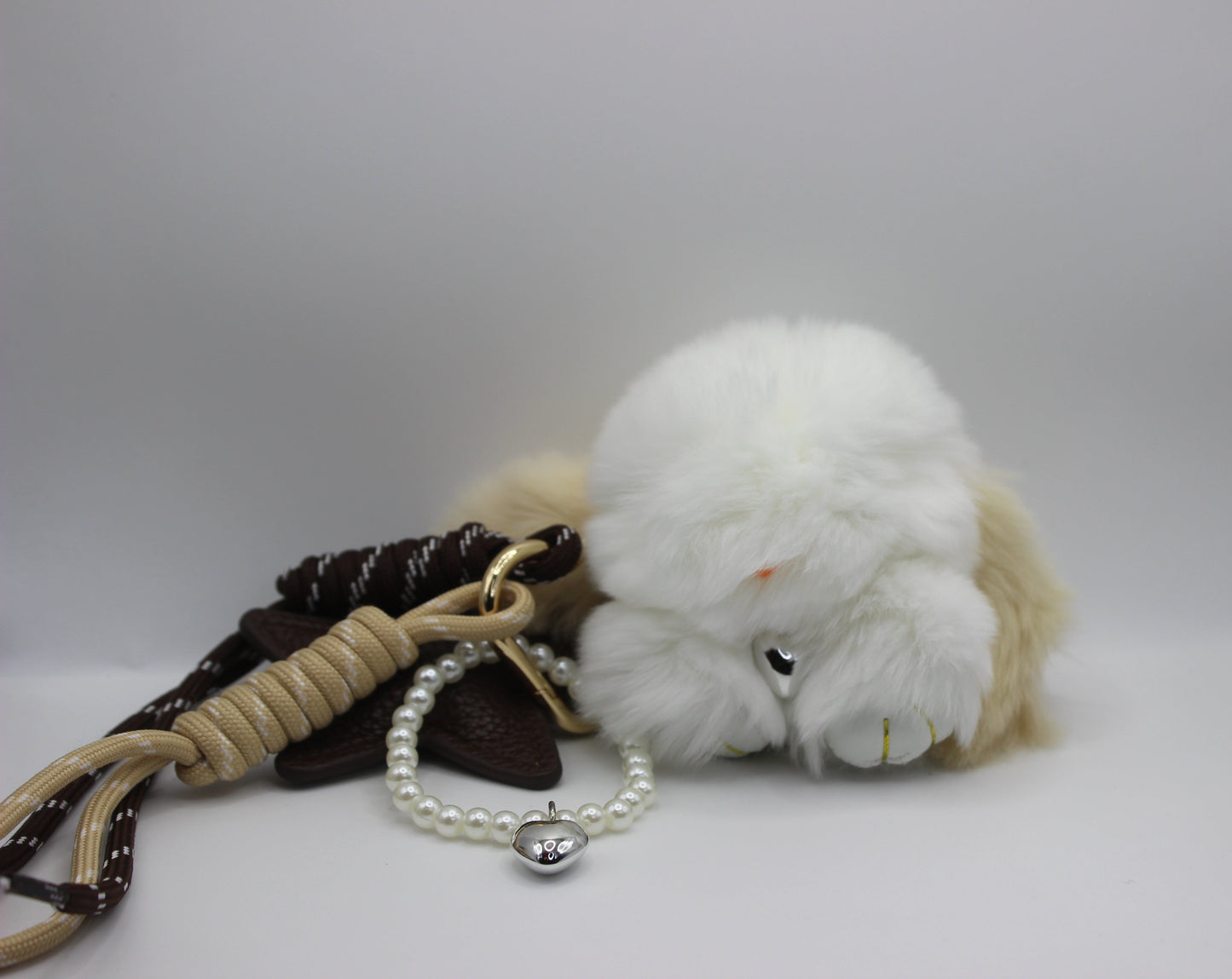 Luxury Plush Bunny Keychain – Soft Fur with Pearl Charm