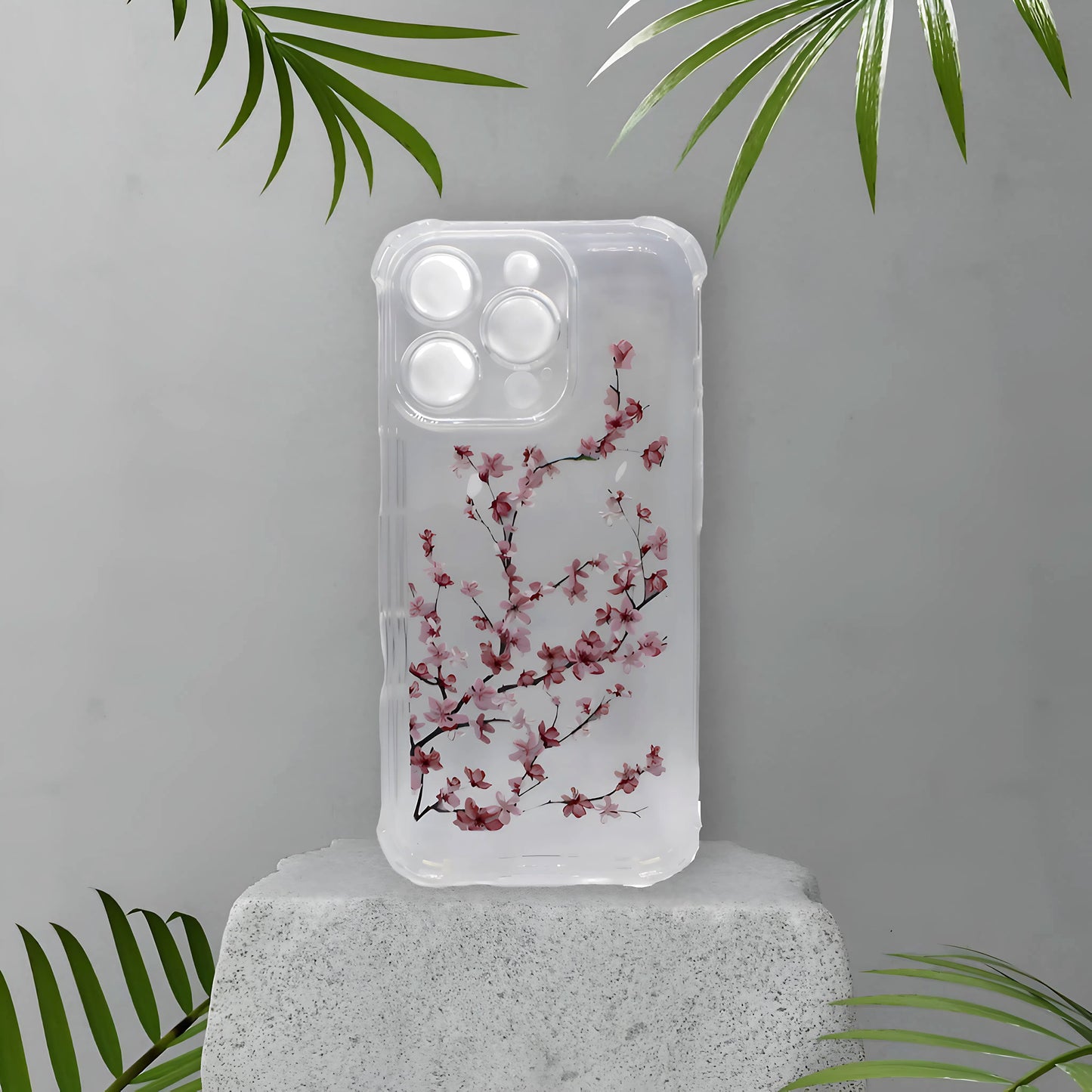 Floral TPU Shockproof Case – Transparent