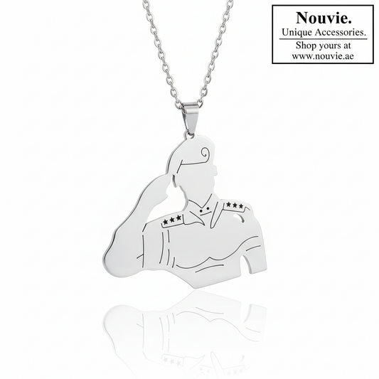 Stainless Steel Military Tag with Salute