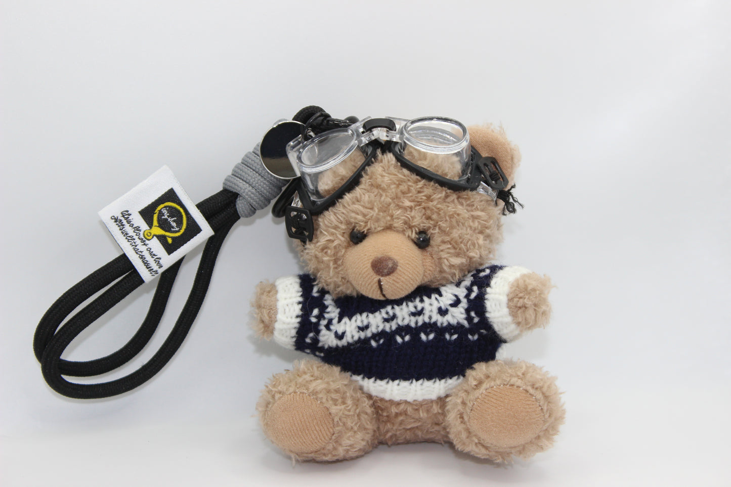 Pilot Bear Plush Keychain – Cute Teddy with Goggles