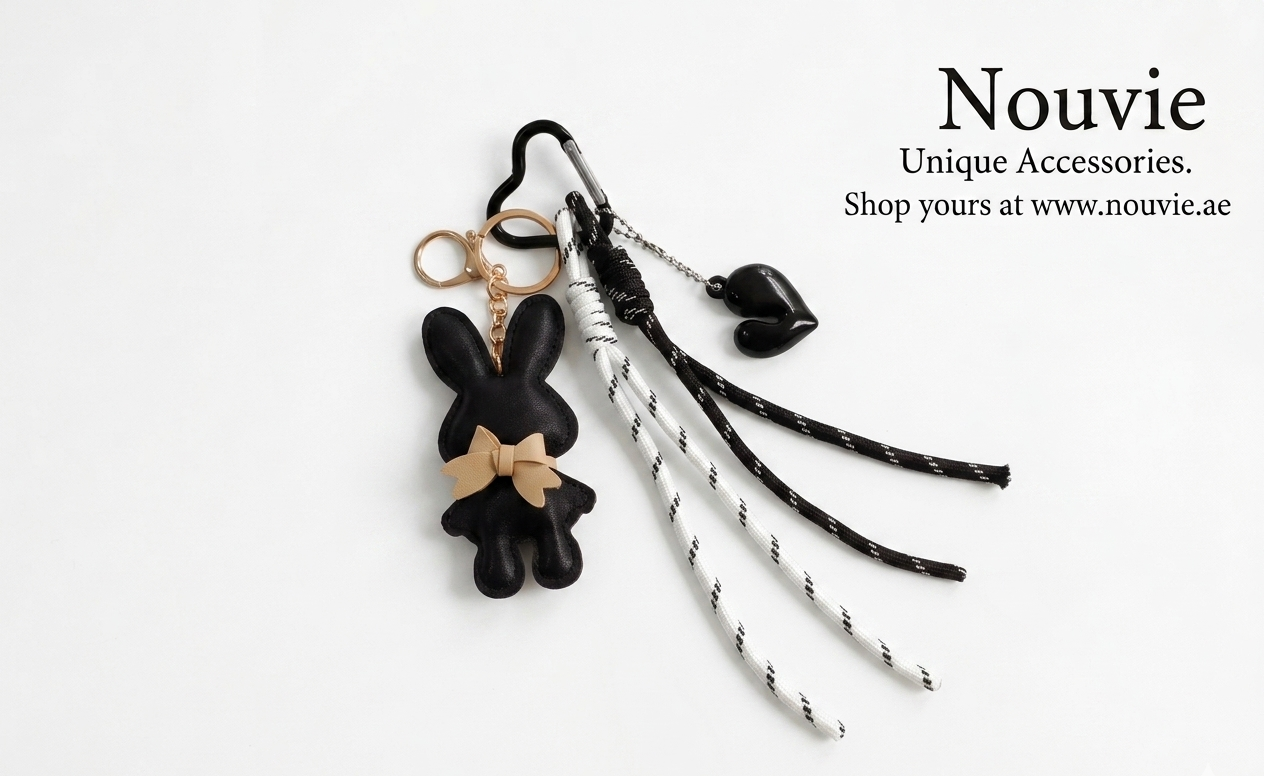 Cute Bunny Bow Keychain Charm