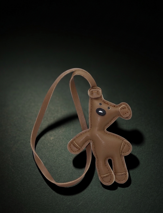 Cute Bear PU Keychain – Leather Strap Key Holder
