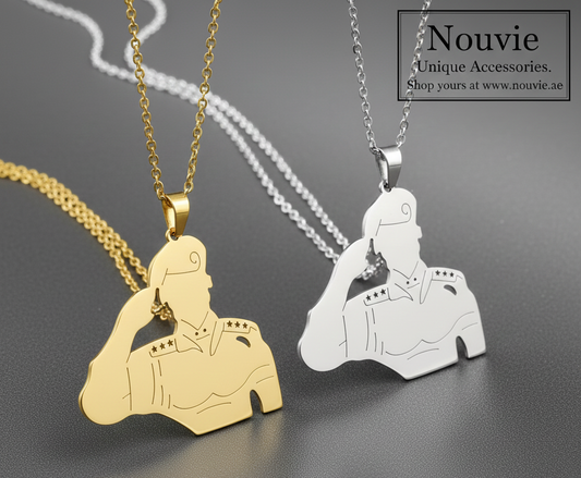 Stainless Steel Military Tag with Salute