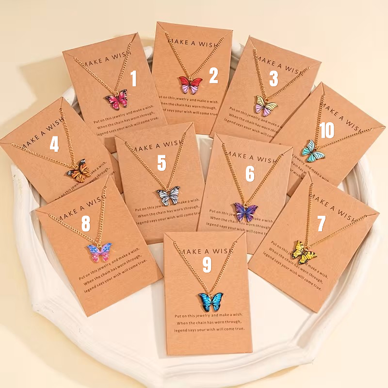 Colorful Butterfly Pendant Necklace