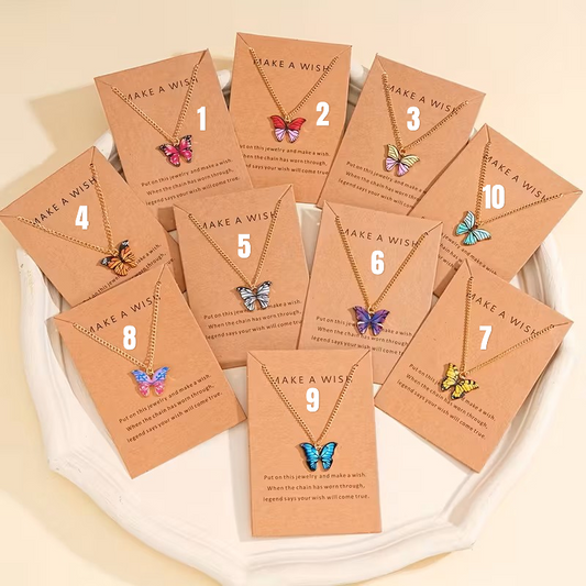 Colorful Butterfly Pendant Necklace