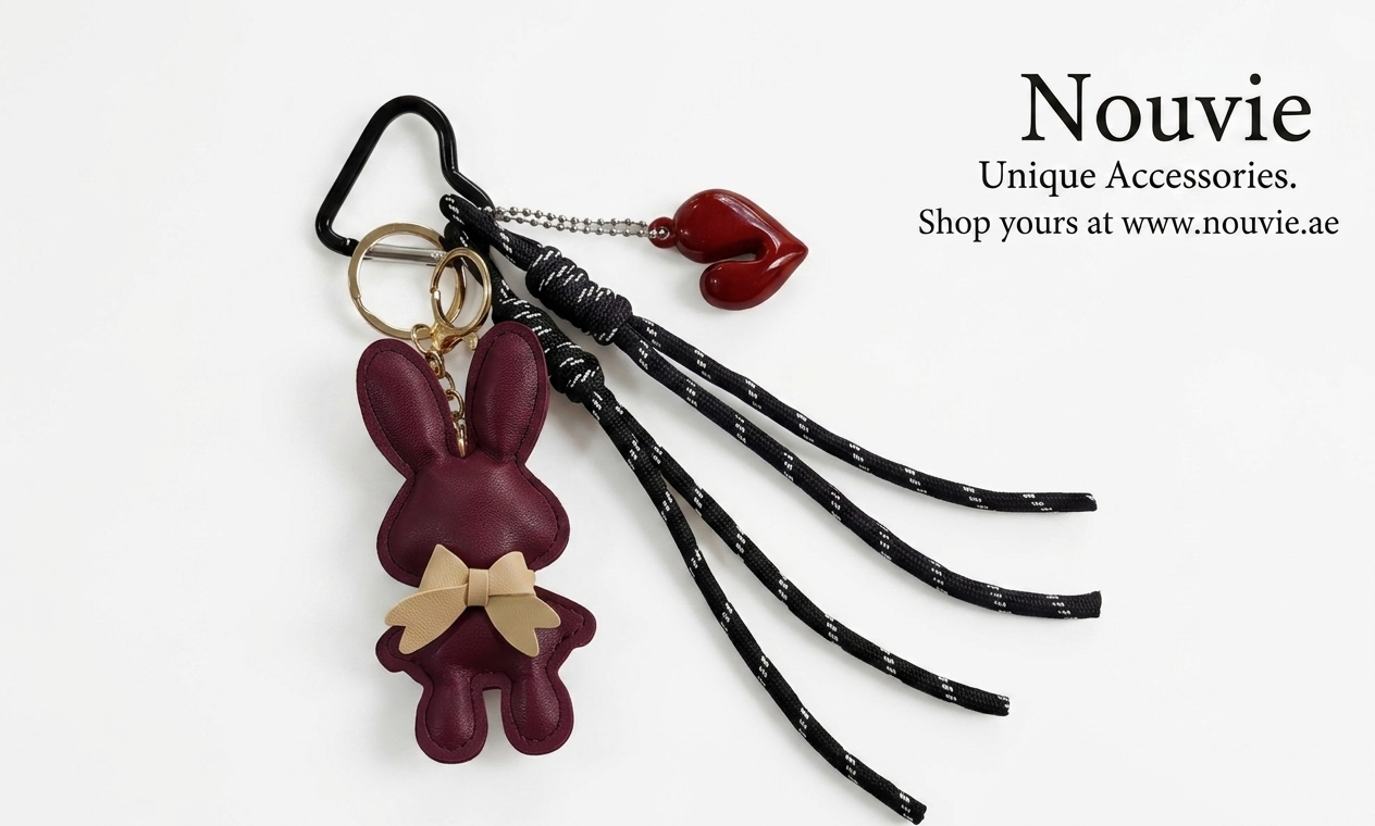 Cute Bunny Bow Keychain Charm