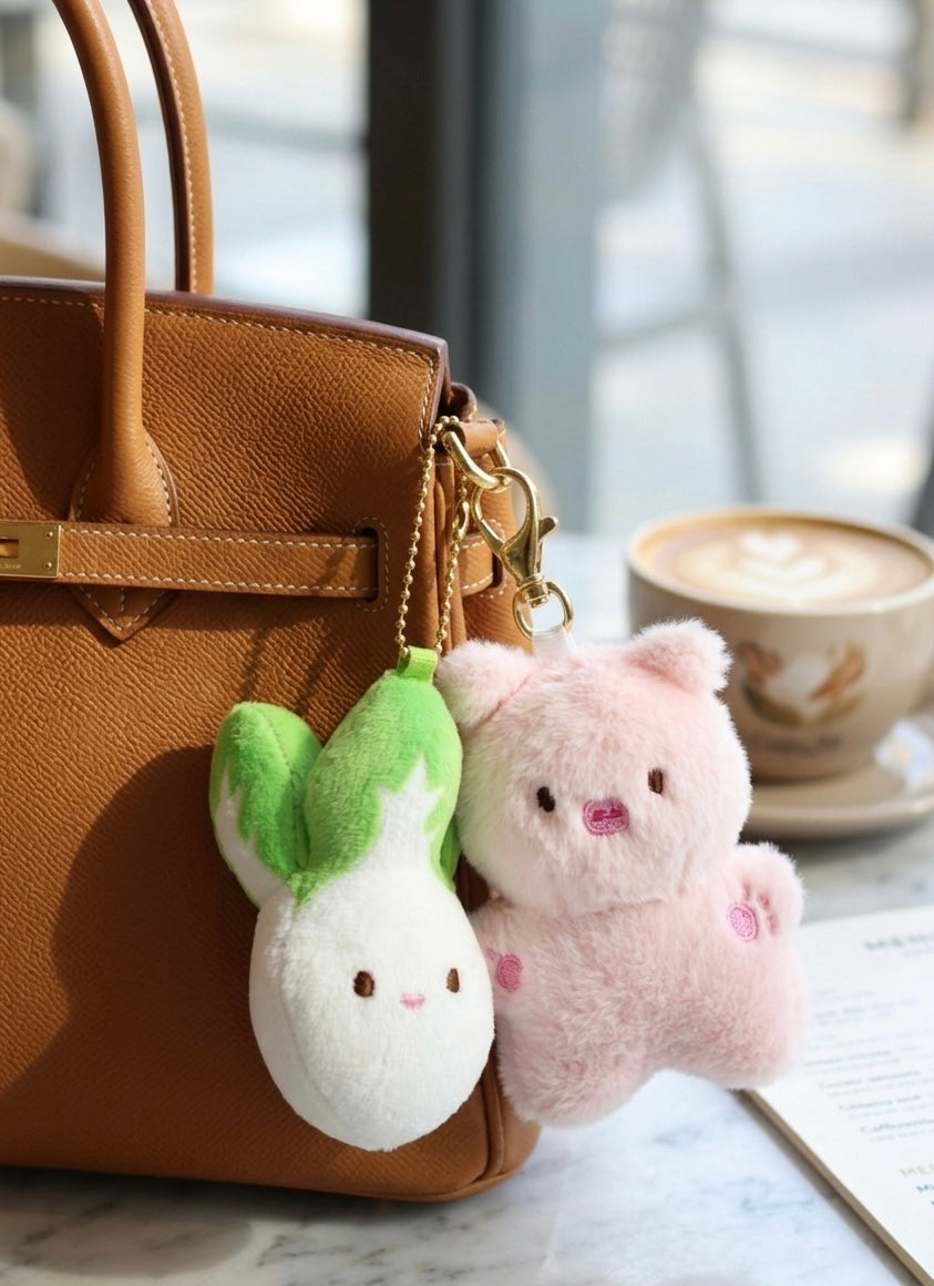 Cute Plush Keychain Set – Bunny & Carrot Soft Keychain