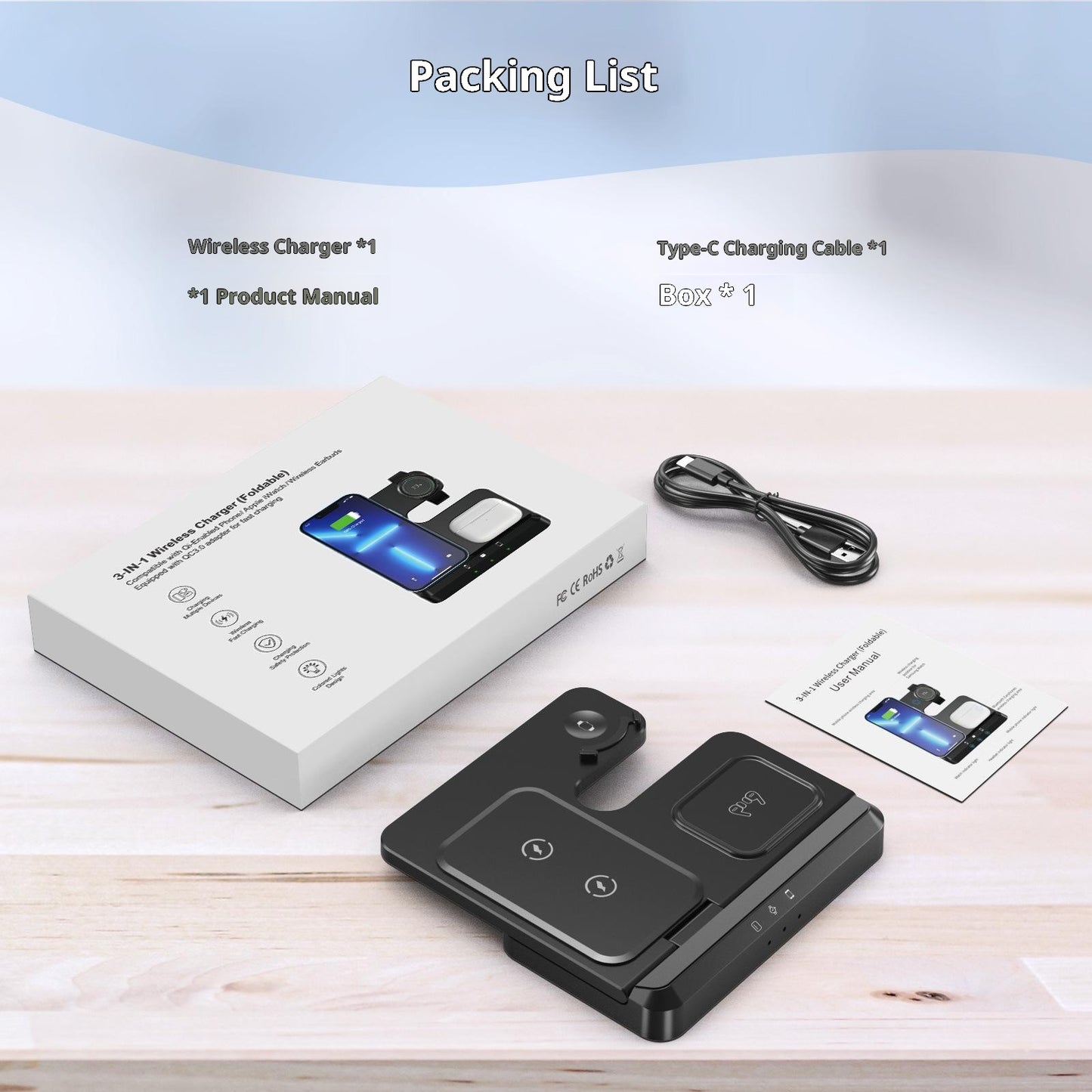 LJ-S80 Foldable Wireless Charger