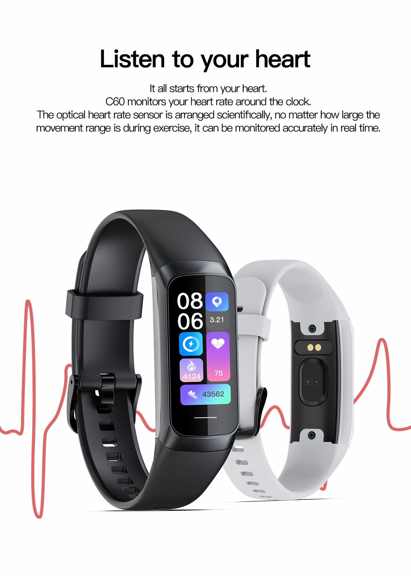 C60 Smart Watch – AMOLED Waterproof Fitness Tracker