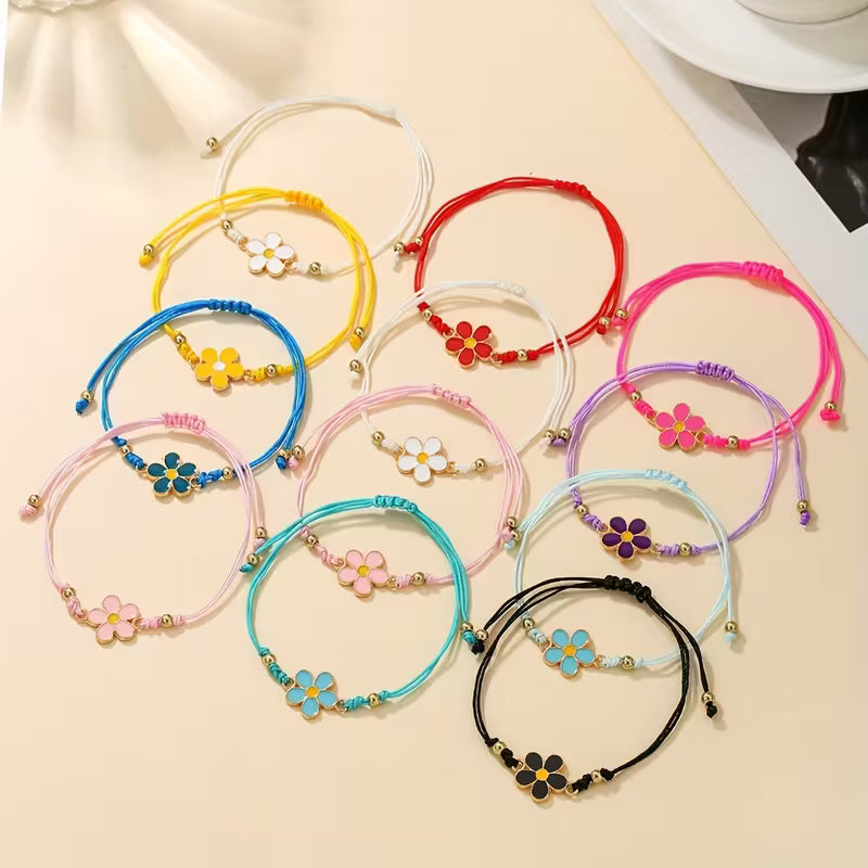 Colorful Floral Bracelet – Adjustable Friendship