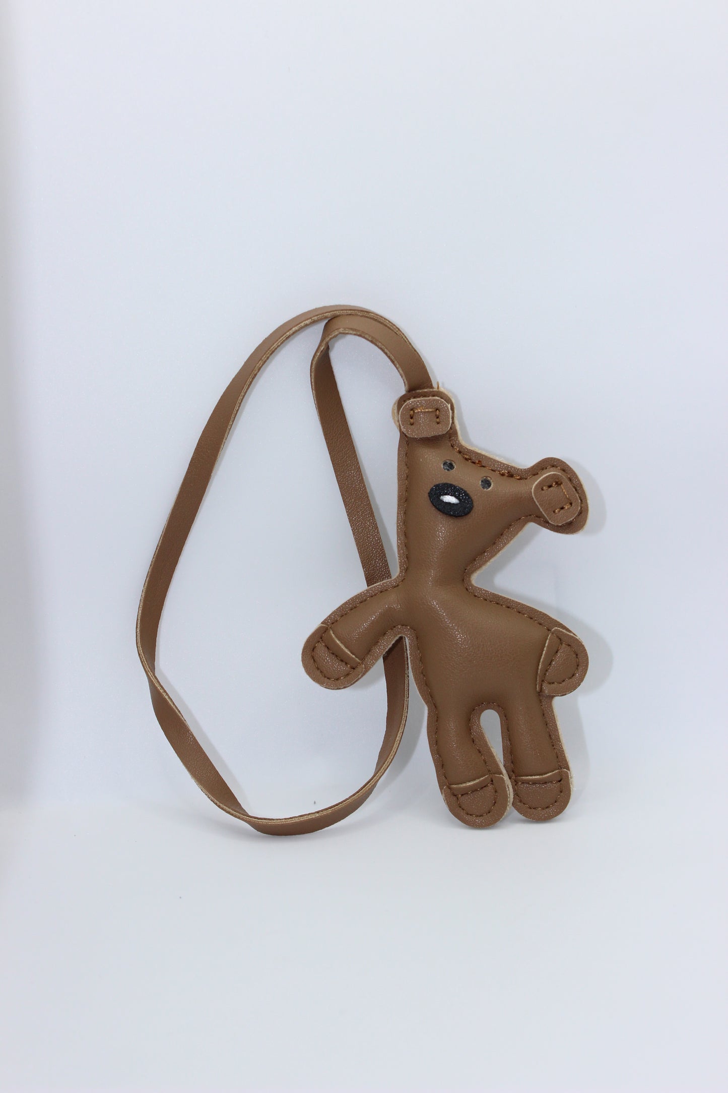 Cute Bear PU Keychain – Leather Strap Key Holder