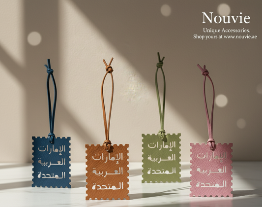 Arabic Script Square – PU Pendant, UAE-Inspired Accessory