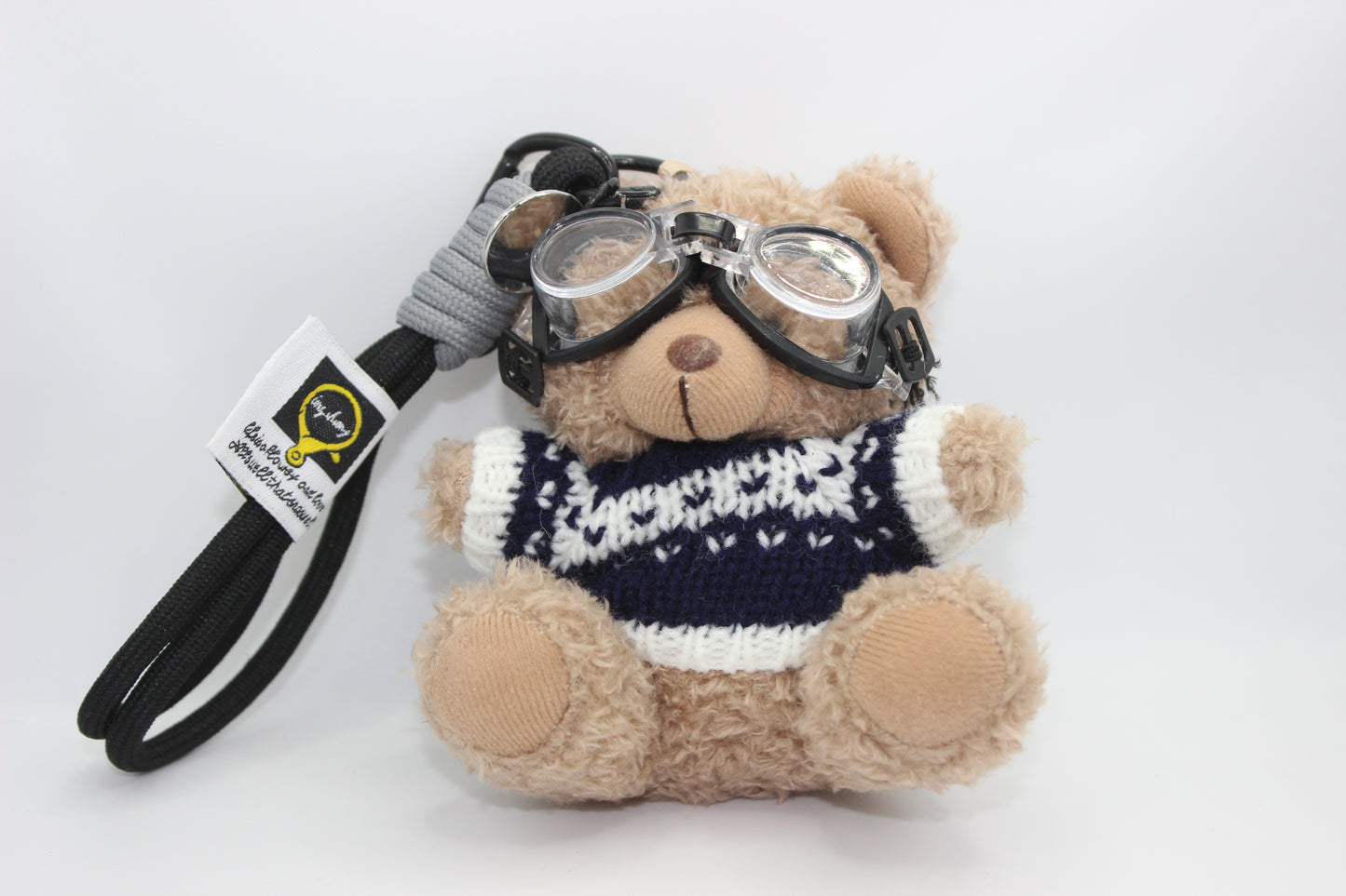 Pilot Bear Plush Keychain – Cute Teddy with Goggles