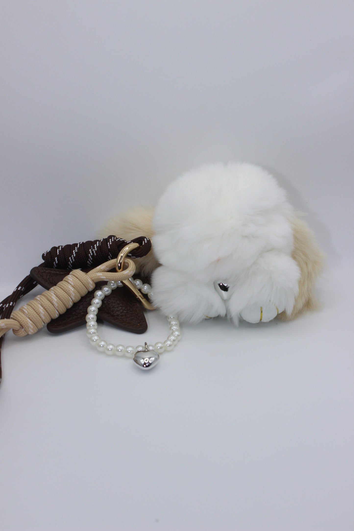 Luxury Plush Bunny Keychain – Soft Fur with Pearl Charm