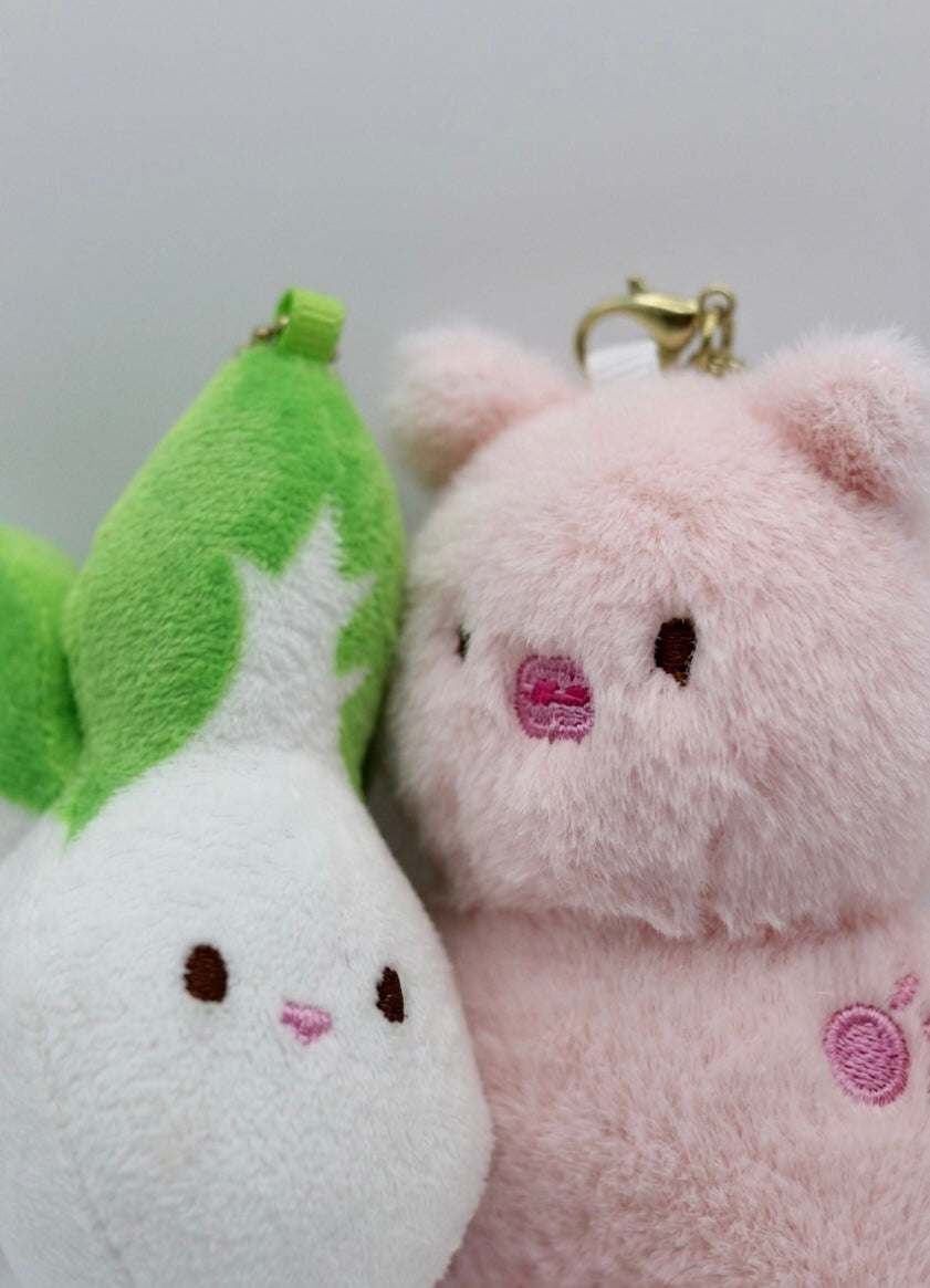 Cute Plush Keychain Set – Bunny & Carrot Soft Keychain