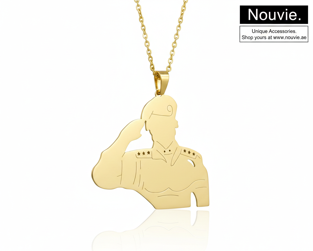 Stainless Steel Military Tag with Salute