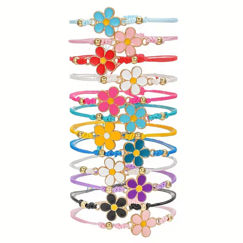 Colorful Floral Bracelet – Adjustable Friendship
