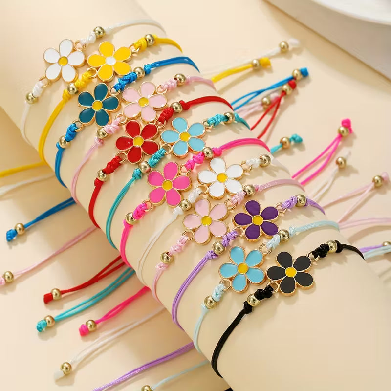 Colorful Floral Bracelet – Adjustable Friendship
