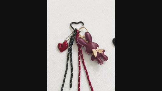 Cute Bunny Bow Keychain Charm