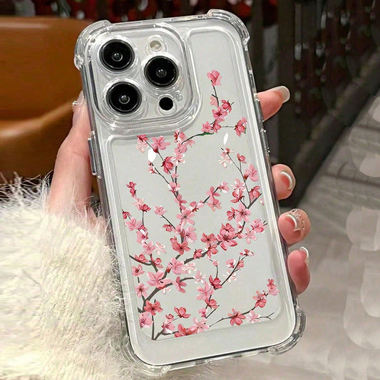 Floral TPU Shockproof Case – Transparent